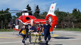 Kalp ritmi bozuk hasta ambulans helikopterle hastaneye sevk edildi