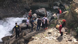 Karaçay şelalesine doğa yürüyüşü düzenlendi