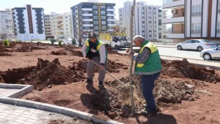 Karaköprüde yeni parklar ağaçlarla yeşilleniyor