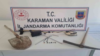 Karamanda kaçak kazı yapan kişi yakalandı