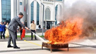 Kartepe Belediyesinde yangın tatbikatı yapıldı