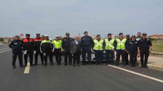 Kaymakam Hasan Yaman bayram trafiğini denetledi