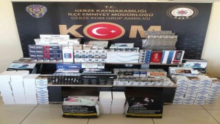 Kocaelide bir iş yeri ve depoda binlerce makaron ele geçirildi