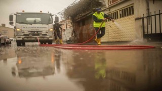 Kütahyada cadde ve sokaklar yıkanıyor