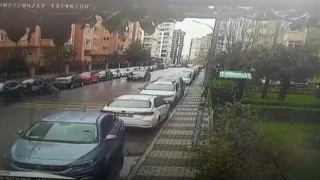 Maltepede pitbullun saldırdığı vatandaş otomobilin üzerine çıkarak canını kurtardı