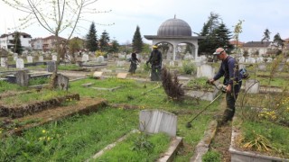 Mezarlıkta bayram temizliği