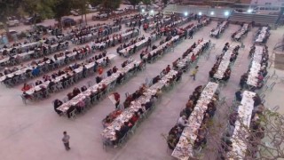 Nüfusu 11 bin olan ilçede bin kişi iftar yemeğinde bir araya geldi