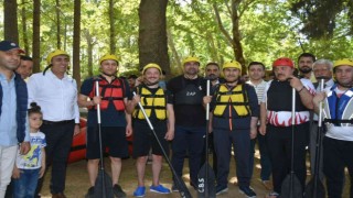Nusaybinde düzenlenen Rafting Okul Sporları yarışı başladı
