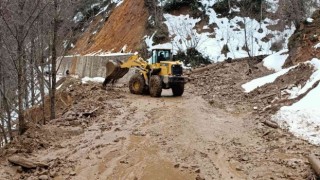 Rizede Anzer Yaylası yolunda heyelan