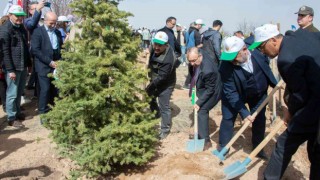 Selçuk Üniversitesinde bin 500 fidan toprakla buluşturuldu
