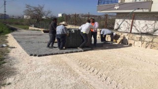 Türmüz Küme Evlerde kilitli parke taşı çalışması
