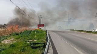 Yangın benzin istasyonuna ulaşmadan söndürüldü