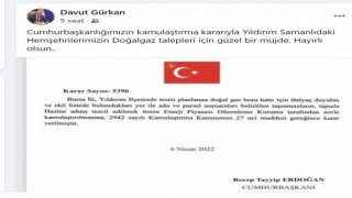 Yıldırım Samanlı Mahallesine doğalgaz müjdesi