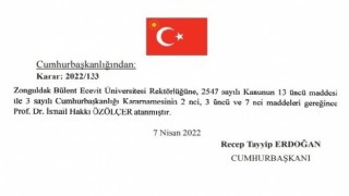 Zonguldak Bülent Ecevit Üniversitesi Rektörü değişti