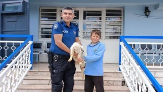 12 yaşındaki Aykut ile yavru keçi Saniyeyi, polis kavuşturdu