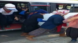 14 kişilik minibüsten 33 kişi çıktı