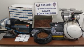 Akşehirde kaçak sigara operasyonu