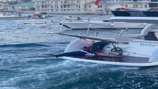 Bebek sahilinde alkollü şahıs yattan denize düştü
