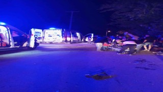 Burhaniyede otomobil takla attı: 4 yaralı