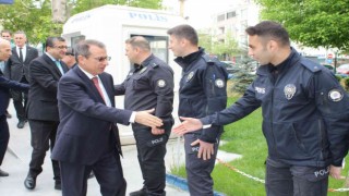 Çanda protokol bayramlaşması
