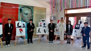 Çeşmeli öğrenciler Atatürk sevgisini tuvale yansıttı