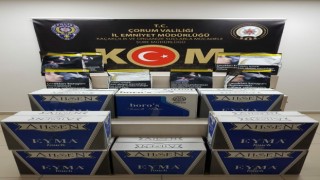 Çorumda 80 bin adet kaçak sigara ele geçirildi