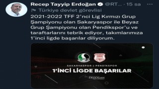Cumhurbaşkanı Erdoğan Sakaryasporu tebrik etti