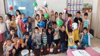 Diyarbakırlı öğrenciler atık yağları okula götürdü, topu kaptı