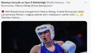 Dünya Şampiyonu olan Malatyalı sporcuya tebrik yağmuru