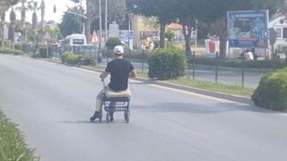 Engelli aracında tehlikeli yolculuk