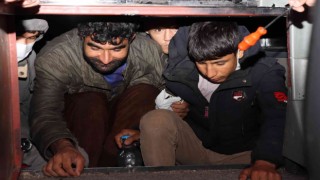 Ercişte 2 otobüsün gizli bölmelerinde 47 düzensiz göçmen yakalandı