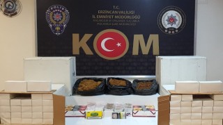 Erzincanda 2 işyerine kaçak sigara operasyonu
