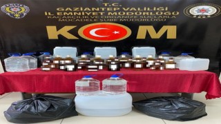 Gaziantepte bin 970 litre kaçak alkol ele geçirildi