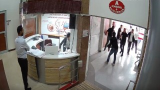Hastanede dehşete düşüren anlar kamerada