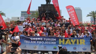 İzmirde Çeşme Projesine karşı miting