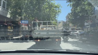 Kartalda çocukların tehlikeli yolculuğu kamerada