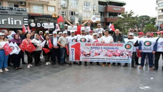 Manisada Hak-İş 1 Mayısta meydana indi, işçilerin sesi oldu