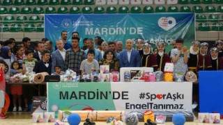 Mardinde özel gereksinimli çocuklara spor malzemesi dağıtıldı