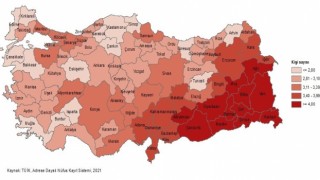 Mersinde ortalama hane halkı büyüklüğü 3,20 kişi