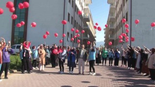 Öğrenciler gökyüzüne 103 balon bıraktı