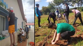 Osmaniye'de Gençler fide dikti, boyama ve peyzaj çalışması yaptı