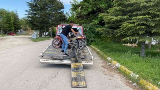 Polis tescilsiz motosikletleri böyle topladı