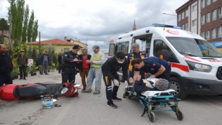Şarkışlada motosiklet kazası 1 yaralı