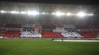 Sivasspor taraftarından Alanya maçına koreografi hazırlığı