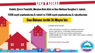 Söke Belediyesinden uyarı: “Son gün 31 Mayıs”