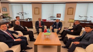 SSB Başkanı Demir, Kazakistan Sanayi ve Altyapı Geliştirme Bakanı Kaiyrbek Uskenbayevi ağırladı