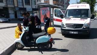 Yayaya çarpmamak için motosikleti devirdi: 1 yaralı