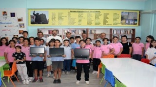 Akcoattan köy okullarına bilgisayar desteği