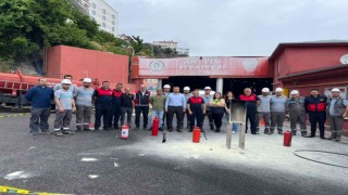 Artvinde doğalgaz yangını tatbikatı