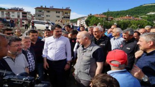 Bakan Kurum ve Bakan Karaismailoğlu, Bozkurtta çalışmaları yerinde inceledi